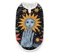 Sun Moon Star Tarot Floral Plant Eye Hands Dog Shirt Pet Clothes Summer T-Shirts Sleeveless Tank Top for Small Puppy Cat