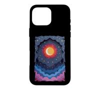 Sun Moon Stars Night Soft Clouds Celestial Cosmos Sky Case for iPhone 16 Pro Max
