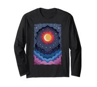 Sun Moon Stars Night Soft Clouds Celestial Cosmos Sky Long Sleeve T-Shirt