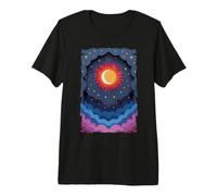 Sun Moon Stars Night Soft Clouds Celestial Cosmos Sky Premium T-Shirt