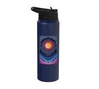 Sun Moon Stars Night Soft Clouds Celestial Cosmos Sky Stainless Steel Insulated Water Bottle