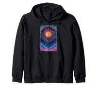 Sun Moon Stars Night Soft Clouds Celestial Cosmos Sky Zip Hoodie