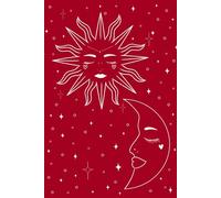 Sun Moon Stars Notebook | Celestial | Astrology | Planets | Red White: Lined Journal | Writing | Note Taking | Spiritual Healing | Personal Development