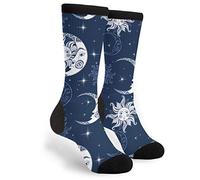 Sun Moon Stars Space Night Sky Women Men Hiking Socks Thick Walking Socks Super Soft Athletic Crew Sock For Outdoor Camping Sports