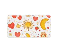 Sun Moon Strawberry Stars Non-Slip Mouse Pads Funny Desk Mat Rubber Laptop Writing Mat for Gamer Office Home 30x60cm