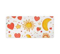 Sun Moon Strawberry Stars Non-Slip Mouse Pads Funny Desk Mat Rubber Laptop Writing Mat for Gamer Office Home 40x90cm
