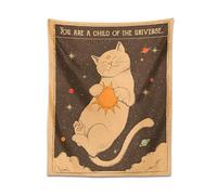 Sun Moon Tarot Cat Tapestry Wall Hanging Witchcraft You Are A Child Of The Universe Bohemia Home Decor Bedroom Decor (Color : B, Size : 95X73cm)