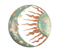 Sun Moon Wall Decor | Celestial Wall Decoration Sculpture,The Moon, The Sun And The Stars Sculpture For Indoors Or Outdoors With Rustic Finish