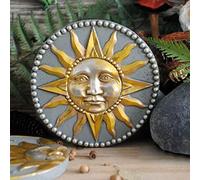 Sun Moon wall Plaque decor Garden Decor Moon Sun Face Wall Art Hanging Plaque Celestial Astral Art Porch Outdoor decoration,Sun
