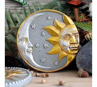Sun Moon wall Plaque decor Garden Decor Moon Sun Face Wall Art Hanging Plaque Celestial Astral Art Porch Outdoor decoration,Moon
