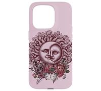 Sun Moon Witchy Goth Moth Floral Dark Vintage Romance Case for iPhone 15 Pro