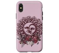 Sun Moon Witchy Goth Moth Floral Dark Vintage Romance Case for iPhone X/XS