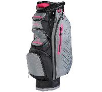 Sun Mountain C-130 H2NO Waterproof Cart Bag - 14-Way Lightweight Trolley Golf Bag - Black/Nickel/Pink (2026)