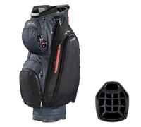 Sun Mountain C-100 Cart Bag 14-Way Lightweight Trolley Golf Bag - Steel/Black/Red (2026)