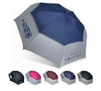 Sun Mountain H2NO Golf Umbrella Nickel/Cadet - 150cm Dual Canopy Windproof & Waterproof Golf Umbrella with 30SPF UV Protection and Auto Open