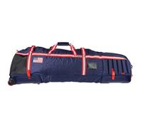 Sun Mountain Kube Golf Travel Bag - 2-Wheel Rolling System, Kube Folding Hard Shell for Easy Storage, Compact Protection & Travel Convenience - Navy-White-Red