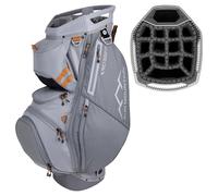Sun Mountain Men's C130 Lightweight Cart Golf Bag 14-Way Top - 11 Pockets, Smart Dual Strap System, Push-Electric-Riding Cart Compatible Compression Base, 2025 Model - Cadet-Nickel-Rust