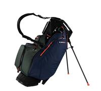 Sun Mountain Men's C130 VLO Lightweight Hybrid Golf Bag 15-Way - 7 Pockets, Single Strap System, Push-Electric-Riding Cart Compatible Compression Base, 2026 Model - Black-Olive-Inferno