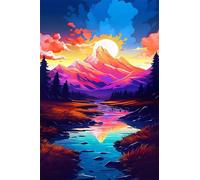 Sun Mountain River Jigsaw Puzzles for Adults 500 Pieces Educational Toys Challenging Game 500 Piece Puzzles for Adults for The Whole for Women Gifts for Men