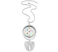 Sun Mountain River Popsicle Sweet Ice Pendant Angel Wings Rotating Necklace Jewelry