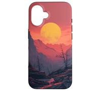 Sun Mountain Sunset Wilderness Hiking Nature Moon Case for iPhone 16