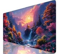 Sun Mouse Mat River Mouse Pad Desk Mat Soft Smooth Surface and Anti-Slip Rubber Base for Stable Grip on Smooth Surfaces, Improved Precision and Speed, Mousepad for Office, Home 800 x 400 x 3mm K0-704