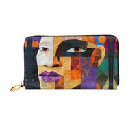 Sun Mythical Portrait print Wallet for Travel, Leather Wallet with Zipper