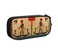 Sun Old Egyptian Timeless Grace Large Capacity Double Layer Pencil Case,Customizable Full Print Polyester Fabric Organizer-School, Office, Travel Makeup Pouch