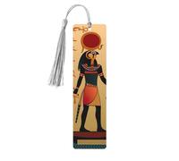 Sun Old Egyptian Timeless Grace Print 5pcs Wooden Bookmarks with Tassels, Reading Page Markers Book Marks, Gifts for Men Women