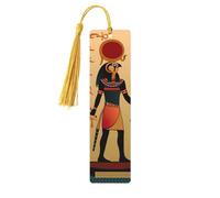 Sun Old Egyptian Timeless Grace Print 5pcs Wooden Bookmarks with Tassels, Reading Page Markers Book Marks, Gifts for Men Women