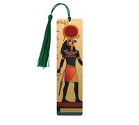 Sun Old Egyptian Timeless Grace Print 5pcs Wooden Bookmarks with Tassels, Reading Page Markers Book Marks, Gifts for Men Women