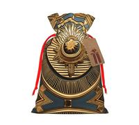 Sun Old Egyptian Timeless Grace Print Christmas Drawstring Holiday Candy Bag Xmas Sacks Reusable Wrapping Bags Party Favor