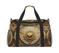 Sun Old Egyptian Timeless Grace Print Everyday Use Travel Duffle Bag Large Capacity Travel Bag Stylish Functional Bag, Black, One Size