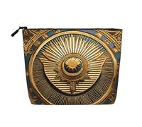 Sun Old Egyptian Timeless Grace Print Toiletry Pouch for Women Single-layer Makeup Bag Travel Essentials Cosmetic Zippered, Black, One Size