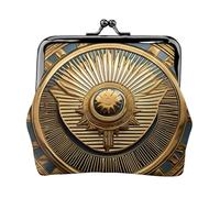 Sun Old Egyptian Timeless Grace Print Vintage Leather Change Purse Elegant Small Coin Purse for Women Coin Pouch Wallet Mini