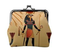 Sun Old Egyptian Timeless Grace Print Women's Mini Coin Purse Leather Wallet Pouch for Daily Use and Gifts 1PCS