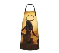 Sun Old Egyptian Timeless Grace Printed Chef Apron for Men Women Adjustable Bib Apron Funny Cooking Aprons with Pockets