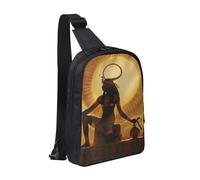 Sun Old Egyptian Timeless Grace Printed Chest Bag Sling Bag for Men Women, Waterproof Crossbody Backpack Men Bag for Runner Workout Hiking Cycling Travel