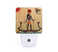 Sun Old Egyptian Timeless Grace Printed Led Night Light Plug in Wall with Dusk to Dawn Sensor Plug in Night Light for Hallway,Bathroom,Bedroom,Kitchen,Stairs,Acrylic Energy Efficient Night Lamp