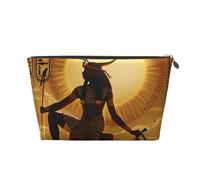 Sun Old Egyptian Timeless Grace Printed Travel Cosmetic Bags with Gold Zipper Makeup Organizer Cosmetic Case Toiletry Bag for Women Mom Girls
