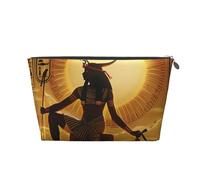 Sun Old Egyptian Timeless Grace Printed Travel Cosmetic Bags with Silver Zipper Makeup Organizer Cosmetic Case Toiletry Bag for Women Mom Girls