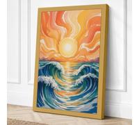 Sun on Troubled Waters Canvas Wall Art Print 18x12 Inch