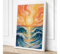 Sun on Troubled Waters Canvas Wall Art Print 36x24 Inch (91 x 61 cm)
