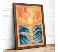 Sun on Troubled Waters Coastal Framed Wall Art Print A2 (59.4×42cm)