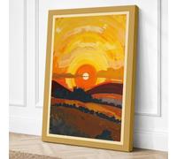 Sun Over Dark Lands Geometric Canvas Wall Art Print 30x20 Inch (76 x 51 cm)