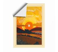 Sun Over Dark Lands Geometric Unframed Wall Art Print A2 (59.4×42cm), Wall Decor for Living Room, Bedroom, Office & Home, Art Gift
