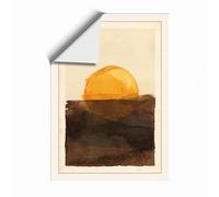 Sun Over Earth Minimalist Unframed Wall Art Print A4 (29.7×21cm), Wall Decor for Living Room, Bedroom, Office & Home, Art Gift