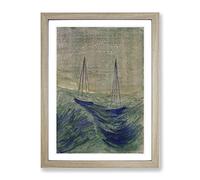 Sun Passing Libra By Mikalojus Konstantinas Classic Painting Framed Wall Art Print, Ready to Hang Picture for Living Room Bedroom Home Office Décor, Oak A2 (64 x 46 cm)