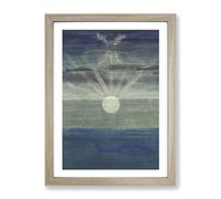 Sun Passing Pisces By Mikalojus Konstantinas Classic Painting Framed Wall Art Print, Ready to Hang Picture for Living Room Bedroom Home Office Décor, Oak A2 (64 x 46 cm)