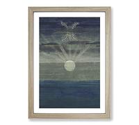 Sun Passing Pisces by Mikalojus Konstantinas Framed Print | A2 Oak Framed Wall Art | Ready to Hang | Modern Fantasy Picture | Living Room Bedroom Lounge Office